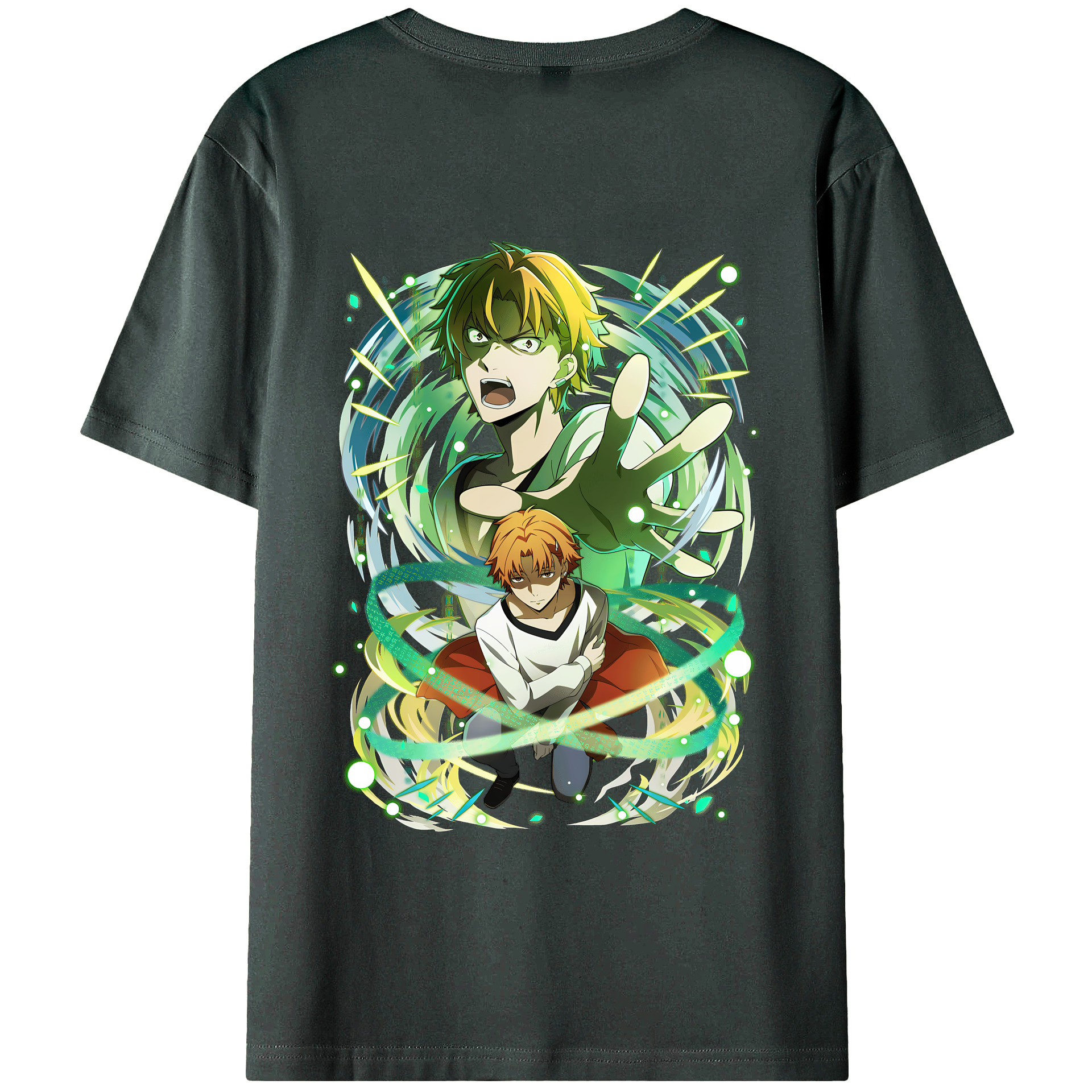 （画像用） 文豪ストレイドッグス Bungo Stray Dogs 綿100％ メンズ半袖Tシャツ（バックプリント） 通気性